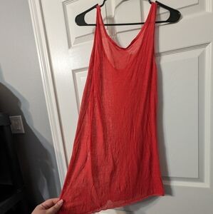 Vintage Comfy Summer Tank Top Stretchy Red.